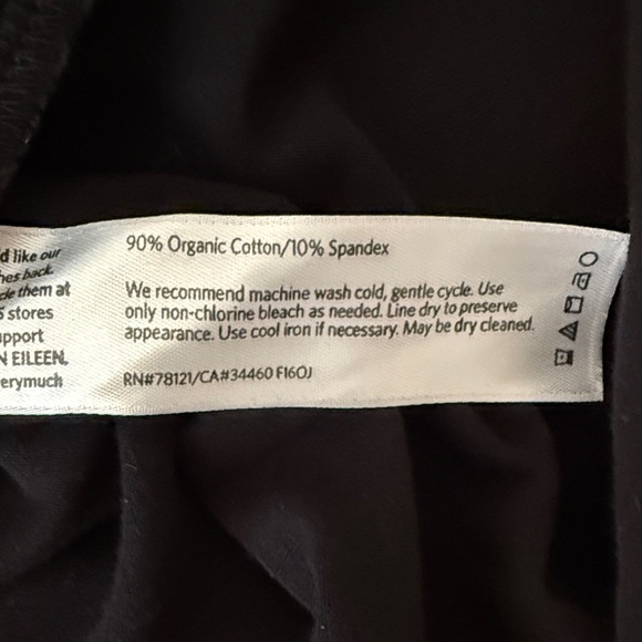 Eileen Fisher Organic Cotton Oversized Black Mini Dress - Picture 7 of 9